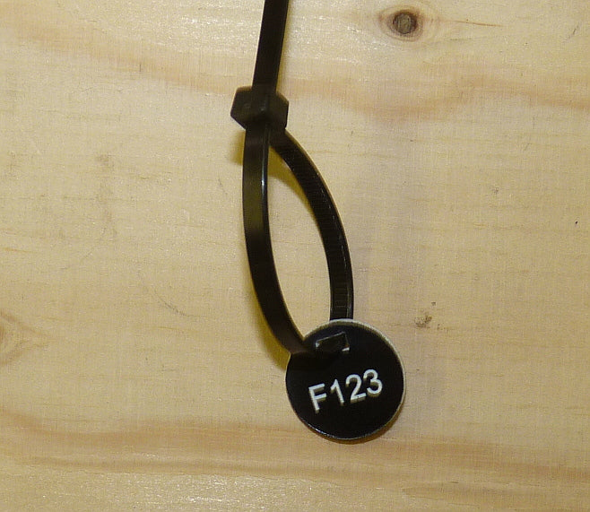 Cable ties for snare user ID tags. These hard plastic tags have been developed to meet the requirements of The Snares (Identification Number and Tags) (Scotland) Order 2012.