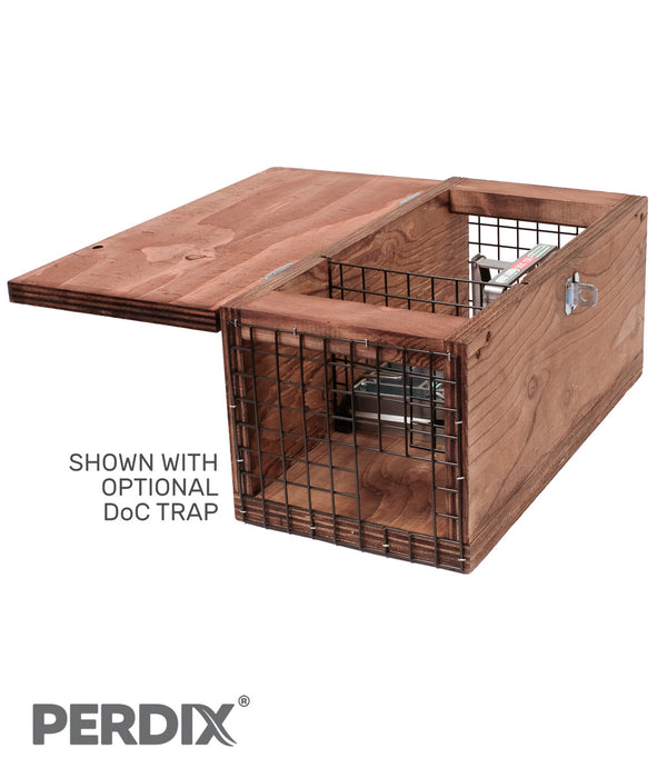 PERDIX DoC 150 Wooden Tunnel shown with optional DoC 150 Trap