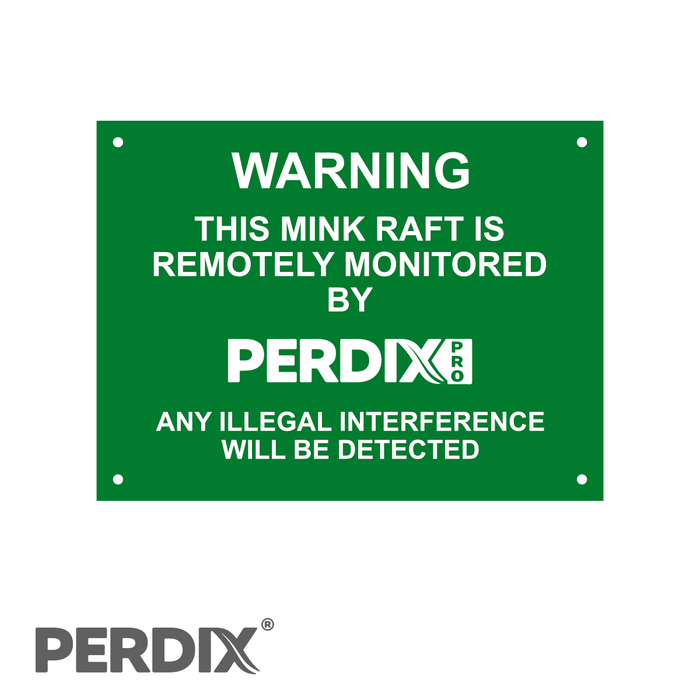 PerdixPro Mink Raft Warning Sign