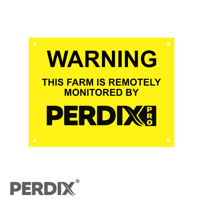 Farm Monitored by PerdixPro Warning Sign