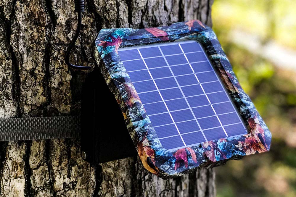 Solar power units for trail cameras and camera traps allow camera traps to be deployed for much longer in the field. Solar units available for RECONYX camera traps, Browning camera traps and other makes and models.