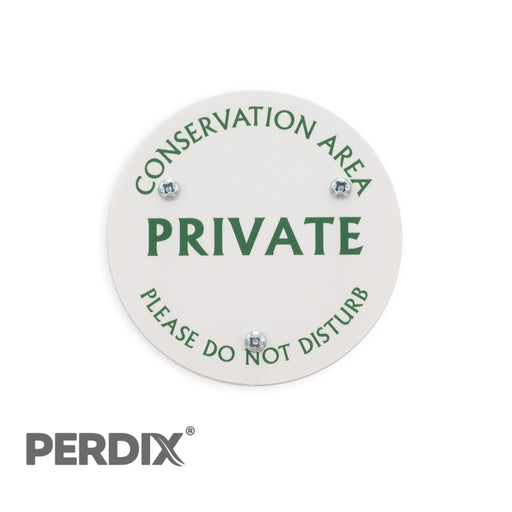 Conservation Area-Private. White Gate Sign