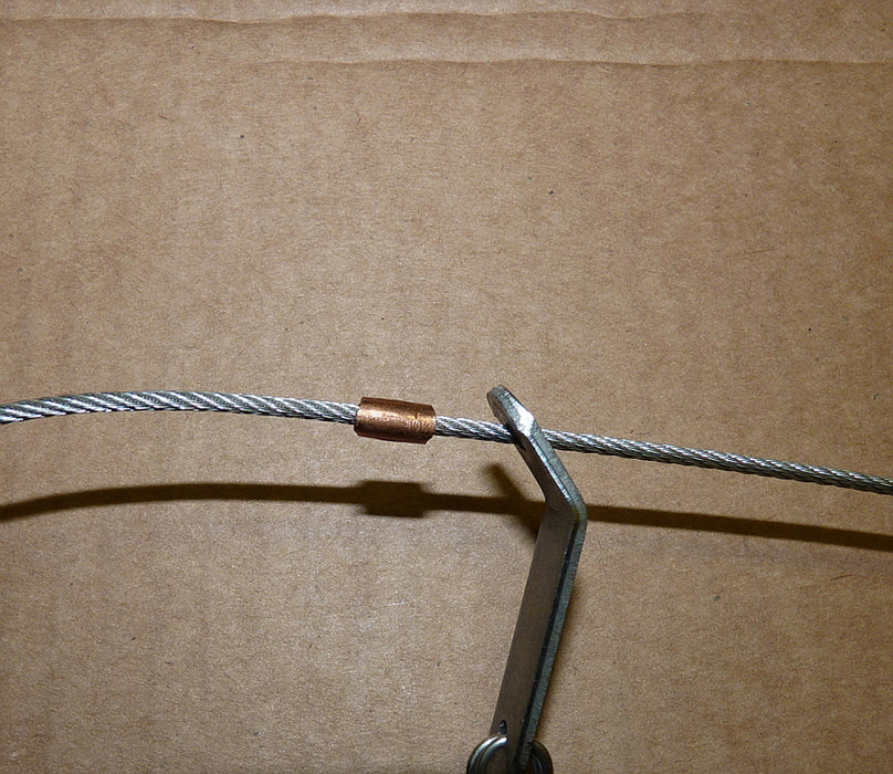 Copper loop stop used on DBsnare fox cable restraint