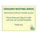 Ground nesting farmland birds warning sign