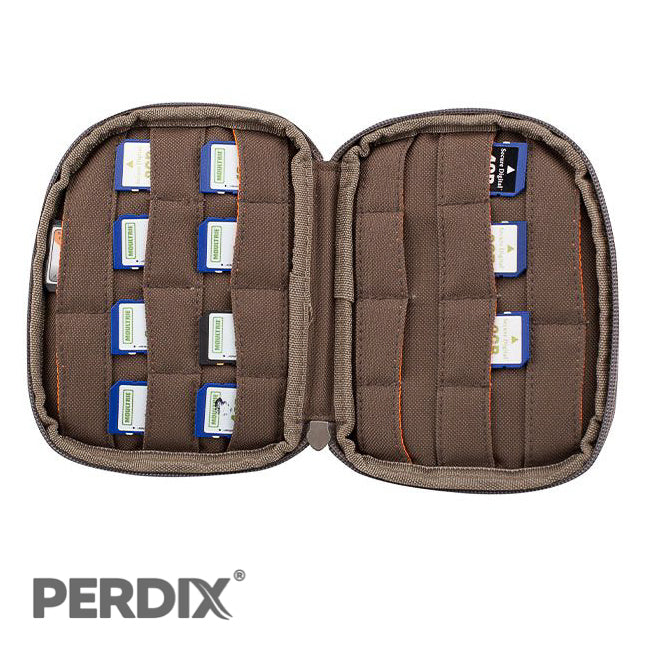 Moultrie SD Card Soft Case. Padded to protect up to 20 SD cards, 16 in individual slots.