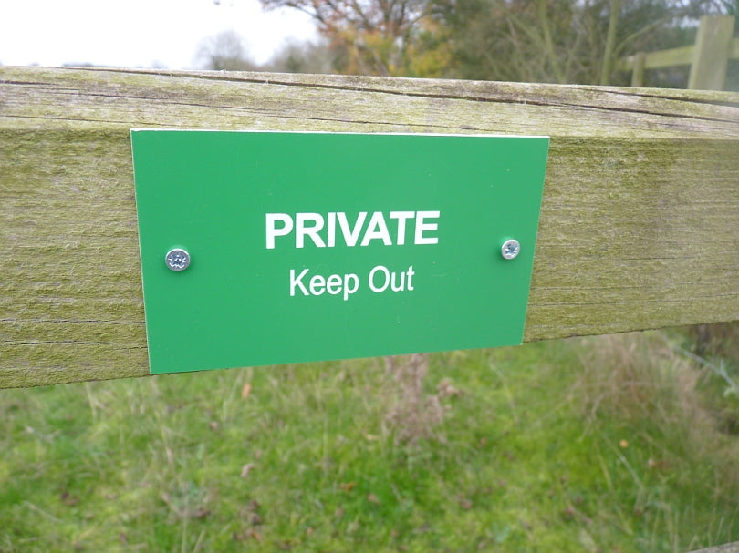 PRIVATE Keep out gate sign