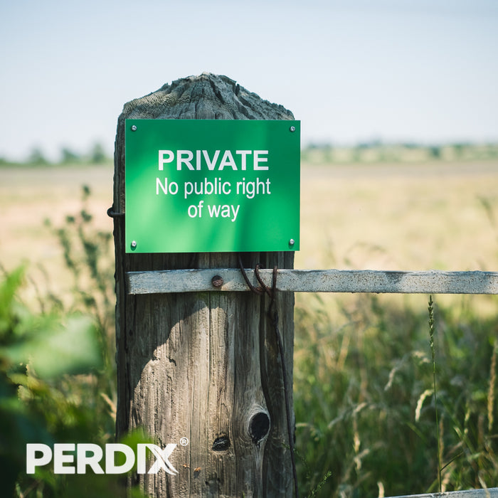 PRIVATE - No public right of way - Large Gate Sign On Post