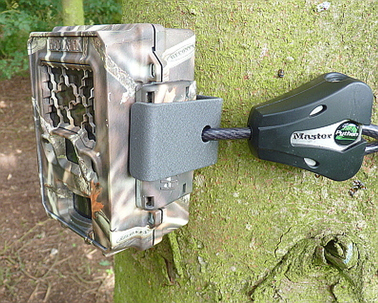Reconyx C bracket securely in place using Python Cable Lock