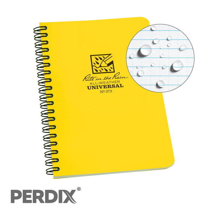 Rite In The Rain Side Spiral Notebook - Yellow. these notebooks can handle any weather encountered in the field.