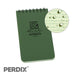 Rite In The Rain Top Spiral Notebook - Green, with all-weather writing paper.
