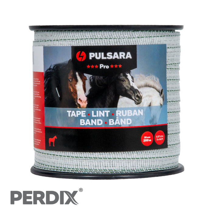 Pulsara Electric Fence Tape Pro 20mm x 200m - White