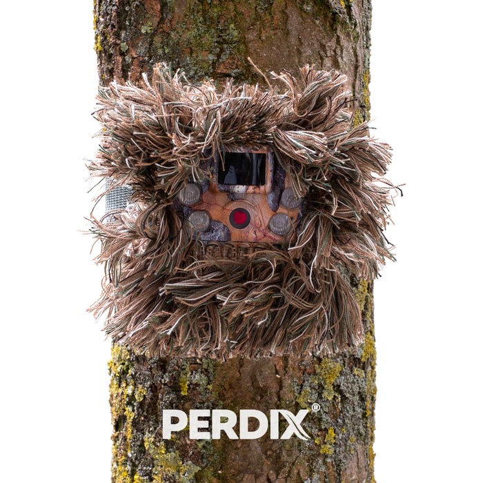 CAMBUSH 3-D trail camera adhesive camouflage. CAMBUSH 3-D concealment tape is a fantastic way to reduce the visibility of a trail camera when deployed. Installs in minutes.  Will not rot, fade or mildew.  Removable.  Blends with a variety of environments.  Withstands outdoor elements.