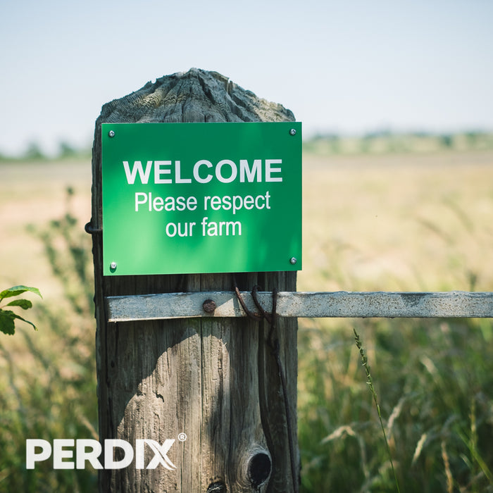 WELCOME - Please respect our farm - Large Gate Sign On Post