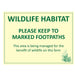 Wildlife habitat warning sign