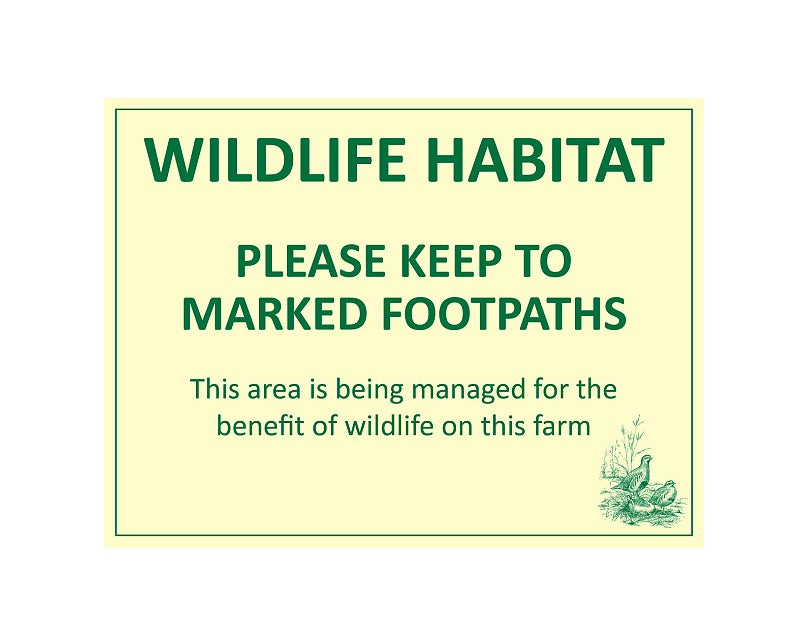 Wildlife habitat warning sign
