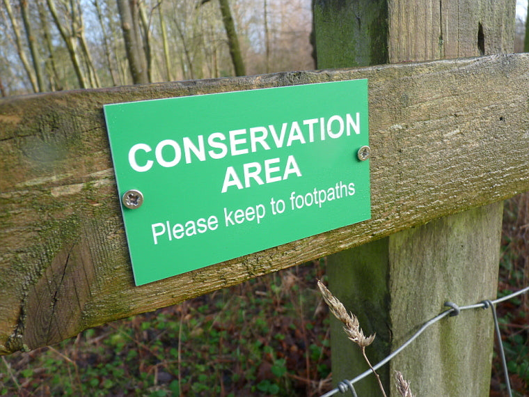 conservation area gate sign for farms and estates