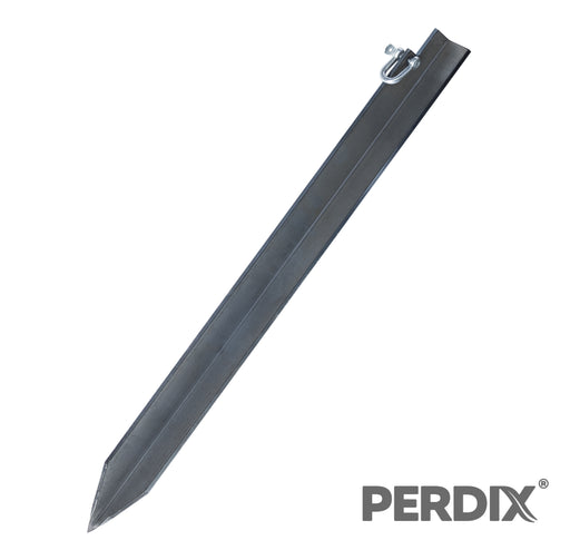 PERDIX Ground Anchor Stake (inc. D-Shackle). Made from 4mm steel, these stakes will penetrate very hard ground conditions easily.  A 5mm D-Shackle is included to provide a secure anchor point.