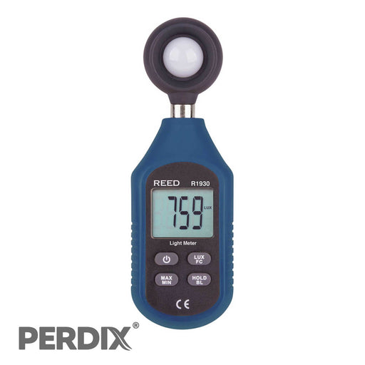 REED R1930 Light Meter, Compact Series. Compact size designed for one-handed operation with backlit LCD display.